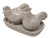 Ceramic Chicken Cruet Salt and Pepper Shaker Set with Tray