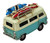 Vintage Style Turquoise Camper Van Ornament with Surfboards 11cm