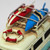 Vintage Style Turquoise Camper Van Ornament with Surfboards 11cm