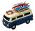 Vintage Style Navy Blue Camper Van Ornament with Surfboards 11cm
