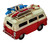 Vintage Style Red Camper Van Ornament with Surfboards 11cm