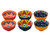 Colourful 12cm Patterned Asian Inspired Serving Bowls - Set of 6