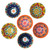 Colourful 12cm Patterned Asian Inspired Serving Bowls - Set of 6