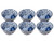 Navy Blue Floral 12cm Patterned Asian Inspired Serving Bowls - Set of 6