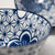Navy Blue Floral 12cm Patterned Asian Inspired Serving Bowls - Set of 6