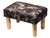 Owl Print Upholstered Footstool with Wooden Legs