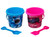 Children's Shark & Dolphin Beach Bucket and Spade Set - Blue and Pink - Set of 2
