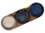Ceramic Serving Bowl Set with Wooden Tray, Assorted Colours - Set of 4