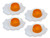 Fried Egg Novelty Egg Cups Fun Breakfast Holder - Set of 4