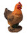 Chicken Hen Ornament 25cm Figurine - Home Garden Statue - Brown Tail Feather