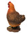 Chicken Hen Ornament 25cm Figurine - Home Garden Statue - Brown Tail Feather