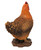 Chicken Hen Ornament 25cm Figurine - Home Garden Statue - Brown Tail Feather