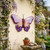 Metal Butterfly Garden Wall Hanging 34cm Purple Decorative Ornament