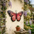 Metal Butterfly Garden Wall Hanging 34cm Red Decorative Ornament