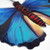 Metal Butterfly Garden Wall Hanging 34cm Blue and Black Decorative Ornament