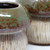 Mushroom Toadstool Glazed Ceramic Plant Pot Set - Green and Cream - Set of 2