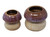 Mushroom Toadstool Style Ceramic Plant Pots Natural Brown and Cream - Set of 2