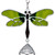 Green Dragonfly 40cm Metal Wind Chime Suncatcher Hanging Garden Ornament