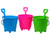Children's Round Castle Beach Bucket and Spade - Pink Blue Green - Set of 3