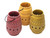 Decorative Ceramic Lanterns Moroccan inspired Design - Metal Handles - Set of 3