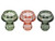 Glass Mushroom Tealight Candle Holders - Pink Sage Green - Set of 3