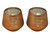 Amber Glass Geometric Tealight Candle Holders - Set of 2