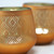 Amber Glass Geometric Tealight Candle Holders - Set of 2
