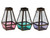 Glass and Metal Lantern Candle Holders - Soft Aqua Pink Purple - Set of 3