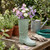 XL 35cm  Sage Green Ceramic Wellington Boot Vase