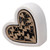 White Ceramic Heart Ornament with Natural Wood Heart Cut-Out Detail