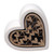 White Ceramic Heart Ornament with Natural Wood Heart Cut-Out Detail