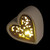 White Ceramic Heart Ornament with Natural Wood Heart Cut-Out Detail