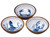 Coastal Sea Life 17.5cm Wood & Enamel Bowls - Octopus Crab Lobster - Set of 3