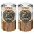 Large Buddha Design Fragranced Glass Candles with Wood Base - Set of 2
