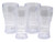 Clear Plastic Large Drinking Tumblers with Fluted Detail - Set of 4