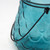 Mermaid Blue Textured Glass Lantern Candle Holders with Wire Handles - Set of 6