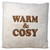 Warm & Cosy Cream Faux Fur Decorative Cushion with Brown Embroidered Lettering