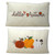 Embroidered Autumn Pumpkin Bouclé Cushions in Cream - Set of 2