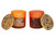 Autumn Spice Fragranced Candles in Glass Jars - Leaves & Pine Cone - Set of 2
