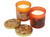 Autumn Spice Fragranced Candles in Glass Jars - Leaves & Pine Cone - Set of 2