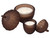 Brown Acorn Shaped Lidded Candles with Autumn Woodland Design - Set of 2