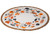 Round Autumn Woven Table Mat - Floral Orange & Black Leaf Design