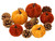 Velvet Pumpkin and Pine Cone Autumn Mixed Decorations - Set of 10