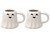 Cute Halloween Ghost Mug - Ceramic Cup with Smile - Set of 2