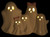 Cute LED Light-Up Ceramic Ghost Family Halloween Decoration with Pink Bows