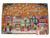 Merry Christmas Coir Door Mat - Festive Village Design – Outdoor Indoor Doormat