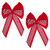 Large Red White Candy Cane Stripe Christmas Bow Decorations - Set of 2