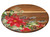 Lazy Susan Christmas Red Poinsettia Wooden Rotating Serving Board