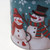 Christmas Snowman Metal Storage Tin with Lid – Red and Blue Snowflake Design