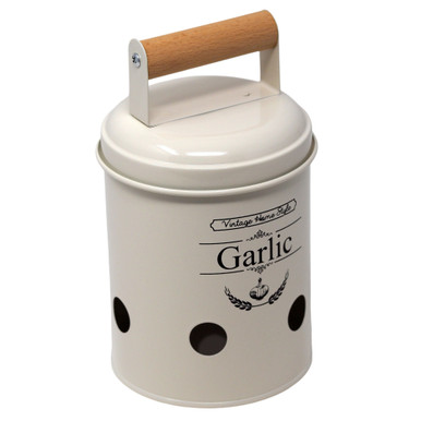 Metal Garlic Storage Container Vintage Style with Ventilation and ...
